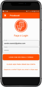Tela 2 do App Pricebook